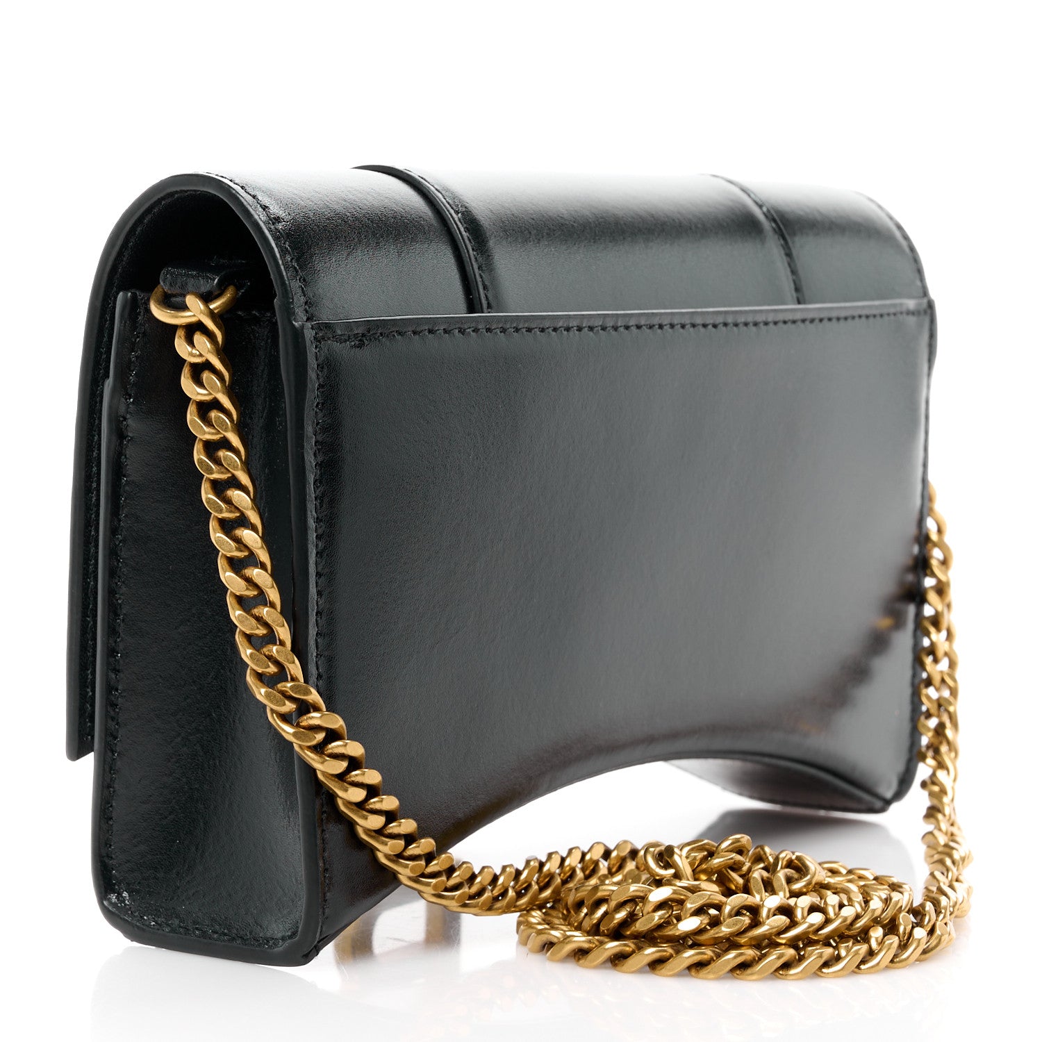 Balenciaga Shiny Box Calfskin Hourglass Chain Bag Black 3 of 10