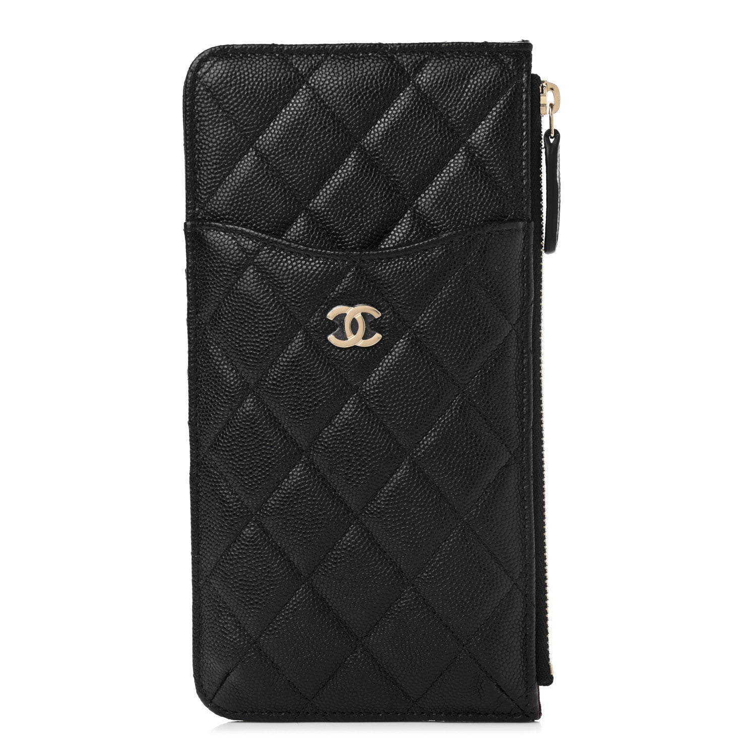 Chanel Caviar Quilted Classic Flat Wallet Pouch Black 1 of 7