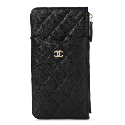 Chanel Caviar Quilted Classic Flat Wallet Pouch Black 1 of 7
