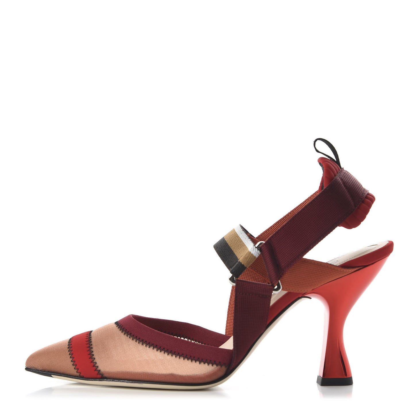 Technical Mesh Colibri 85mm Slingback Pumps 39.5 Fragola Mou Fango Ruggine