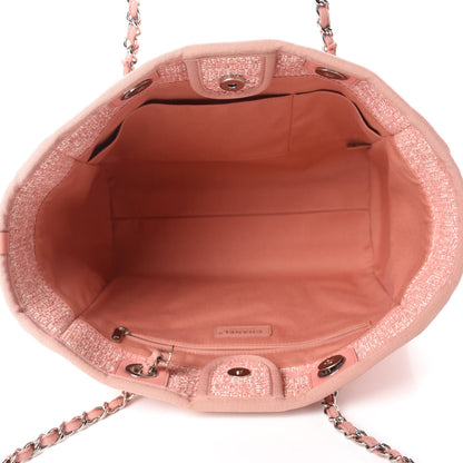 Chanel Straw Lurex Small Deauville Tote Pink 5 of 11