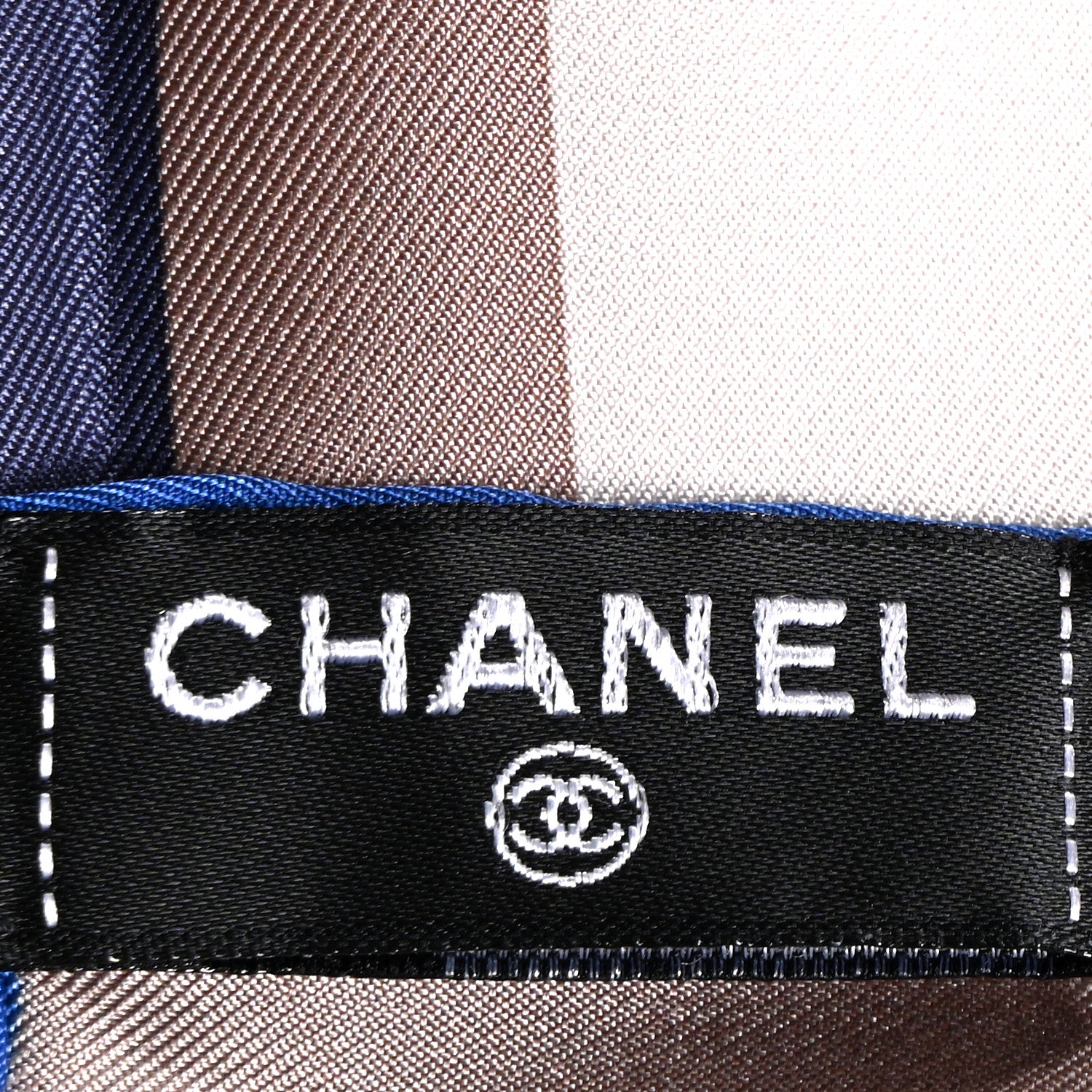 Chanel Silk CC Square Scarf Blue Pink 3 of 3