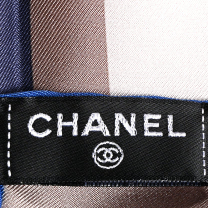Chanel Silk CC Square Scarf Blue Pink 3 of 3