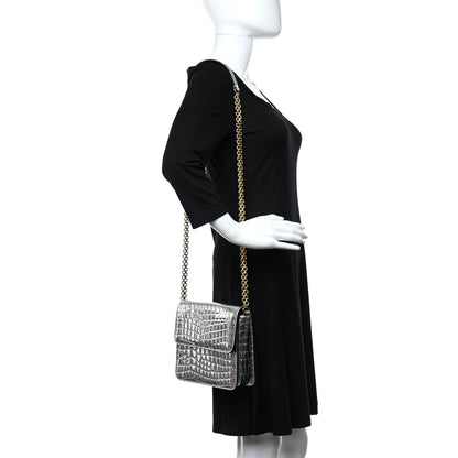 Stella McCartney Embossed Crocodile Effect Grace Silver 2 of 8