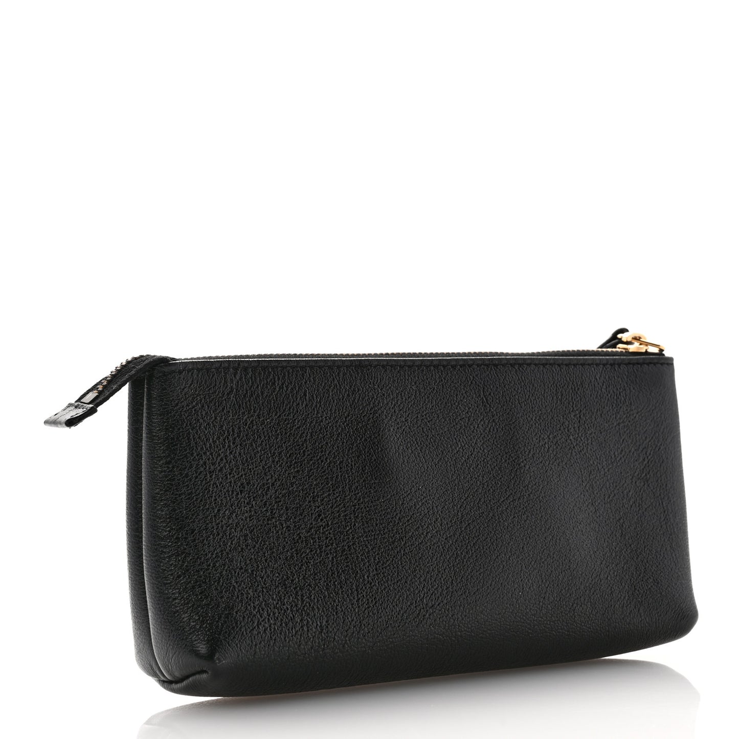 Calfskin Monogram Wristlet Pouch Black