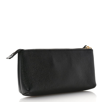 Saint Laurent Calfskin Monogram Wristlet Pouch Black 3 of 7