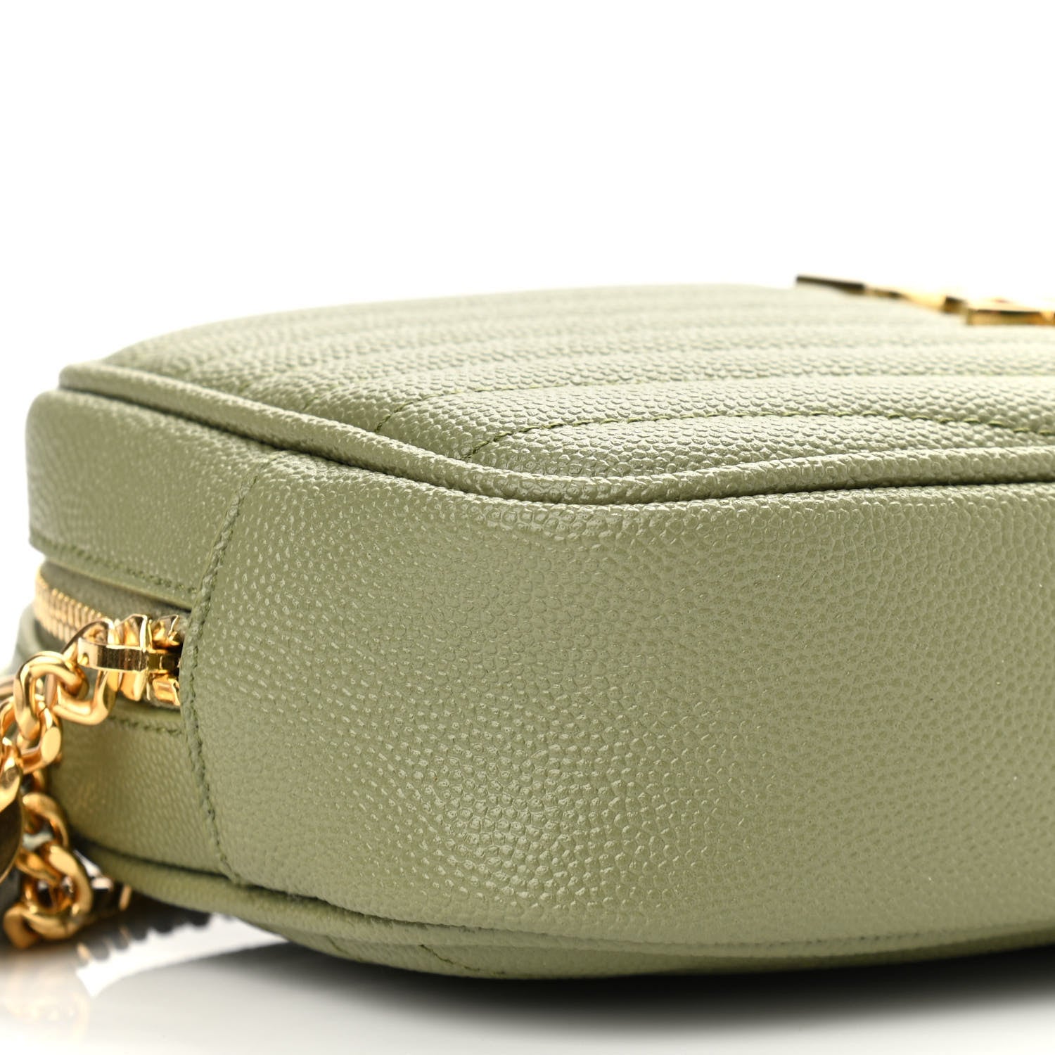 Saint Laurent Grain De Poudre Matelasse Monogram Mini Lou Camera Bag Pistachio 9 of 10