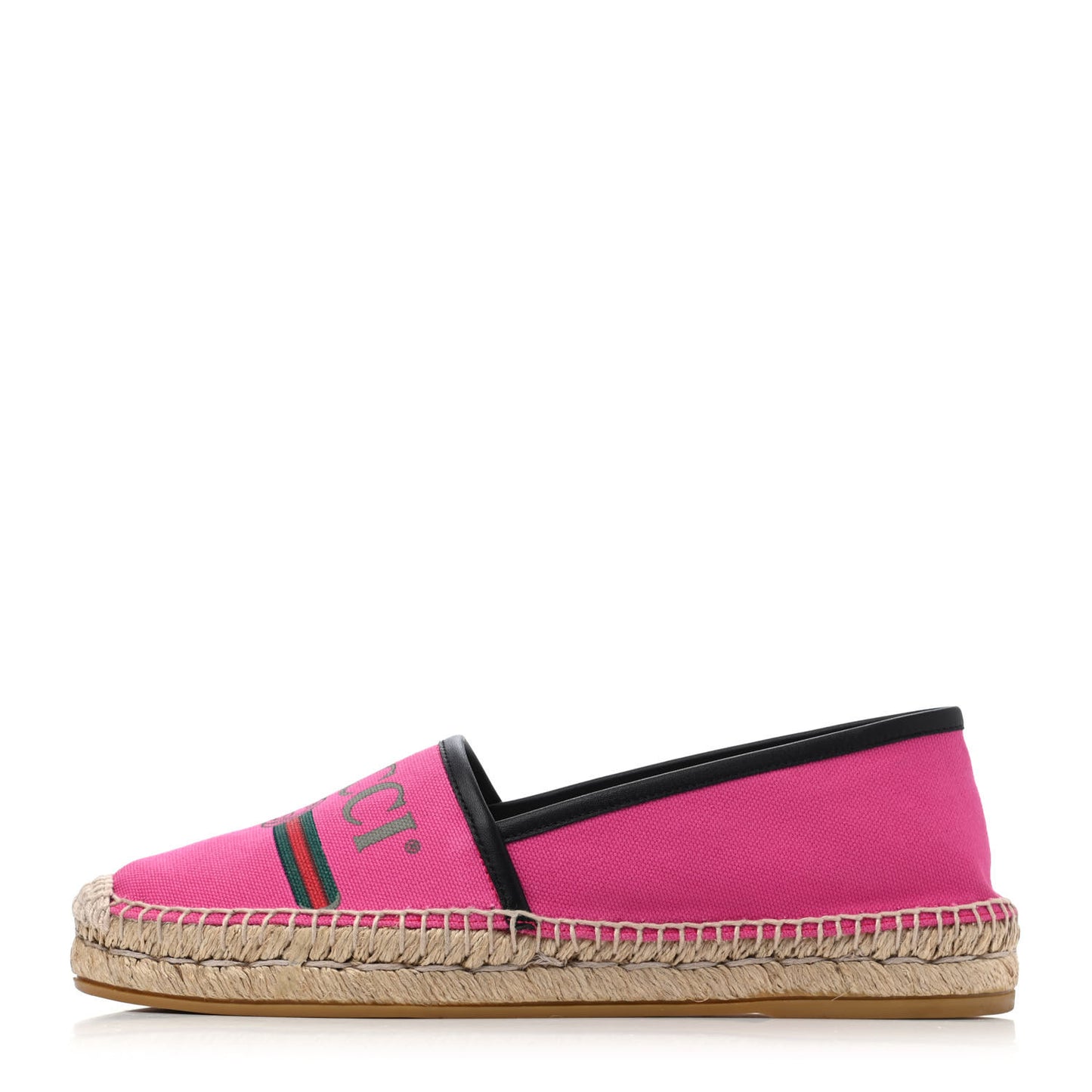 Canvas Logo Espadrilles 37.5 Cyclamen Rose Black