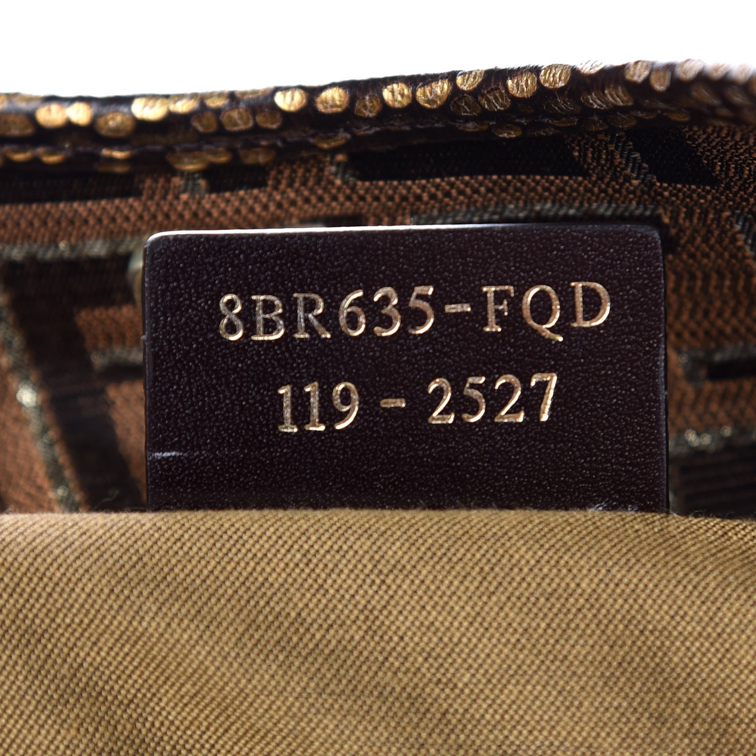 Fendi Zucca Vitello Large Chef Tote Tobacco Oro Moro 9 of 9