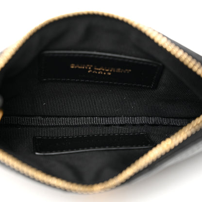 Saint Laurent Calfskin Matelasse Monogram Key Pouch Black 5 of 7