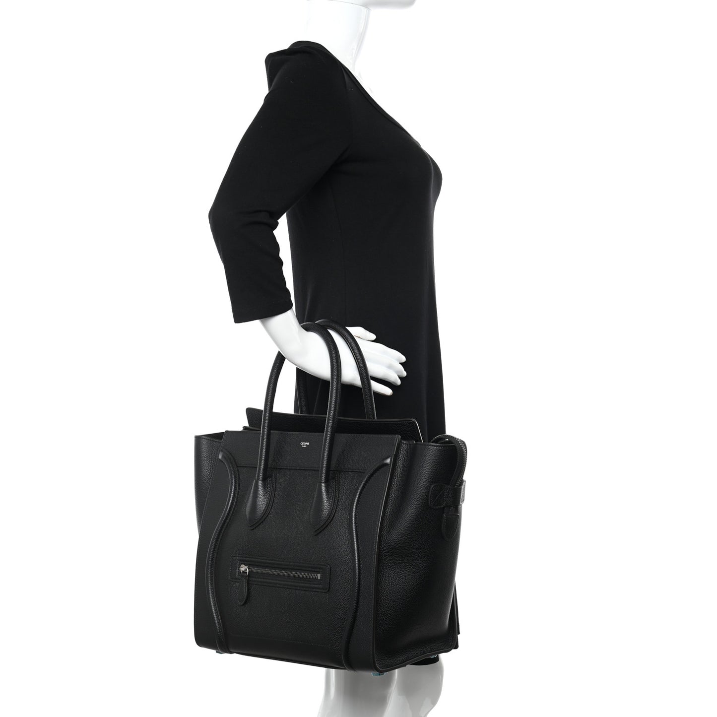 Drummed Calfskin Mini Luggage Black