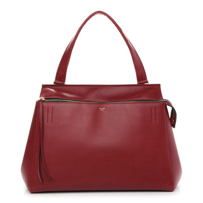 Celine Smooth Calfskin Large Edge Shoulder Bag Red 1 of 14
