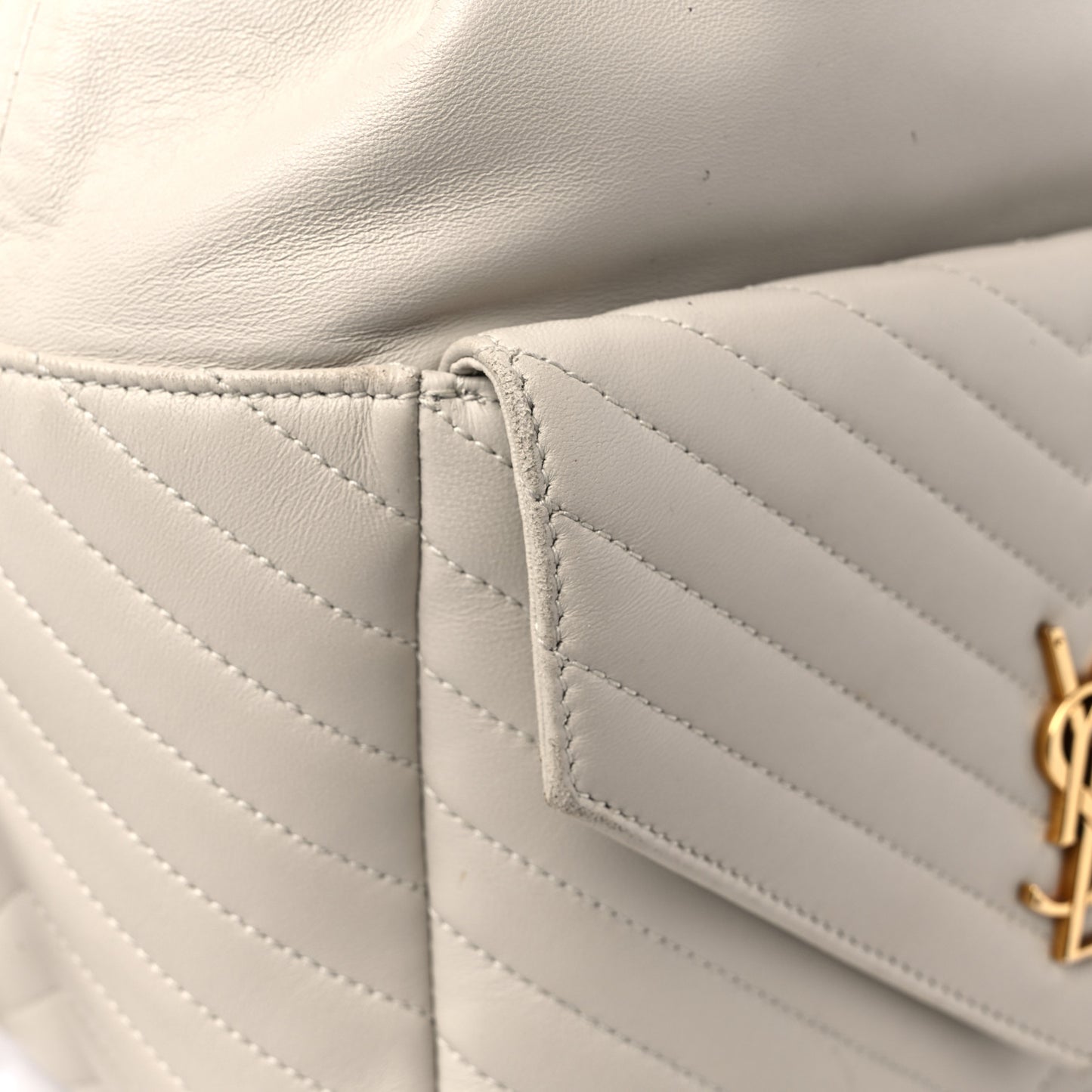 Lambskin Matelasse Monogram Joe Backpack Cream