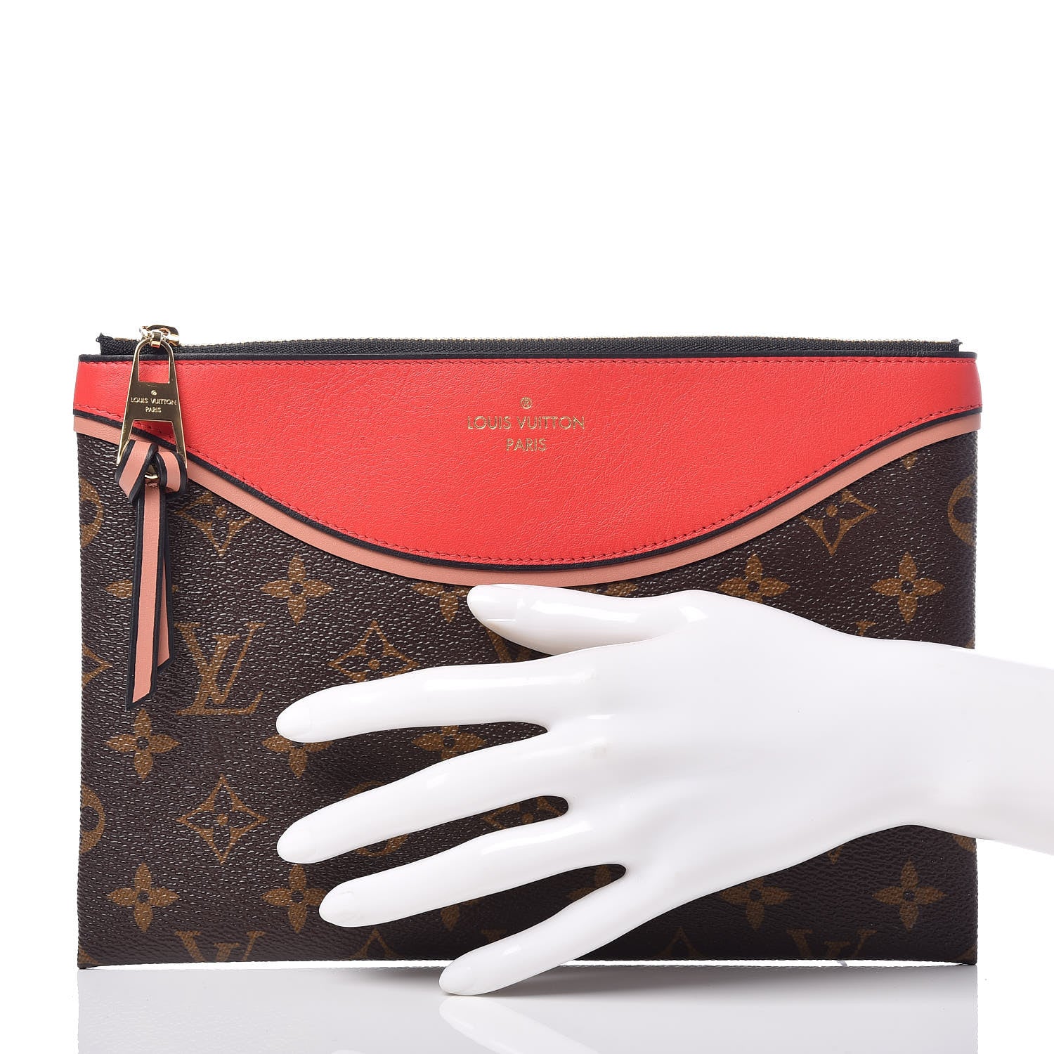 Louis Vuitton Monogram Tuileries Pochette Red 2 of 8