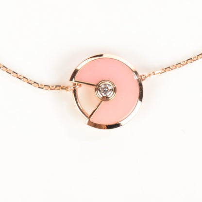 Cartier 18K Pink Gold Diamond Pink Opal Amulette de Cartier Bracelet 3 of 7