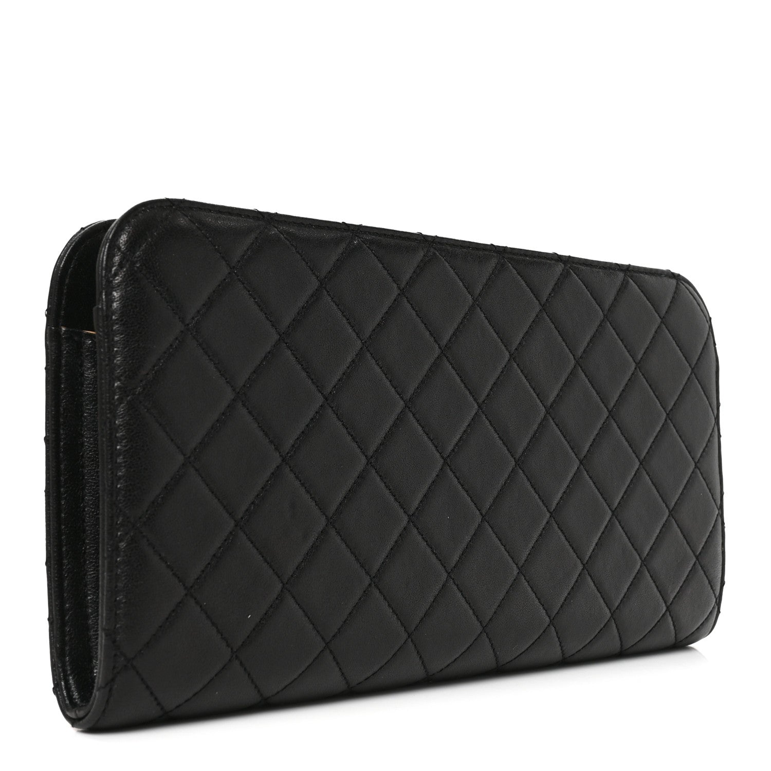 Chanel Lambskin Quilted Coco Midnight Clutch Black 3 of 10
