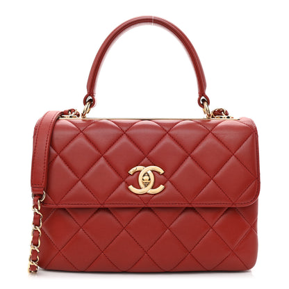 Chanel Lambskin Quilted Small Trendy CC Flap Dual Handle Bag Red 1 of 11