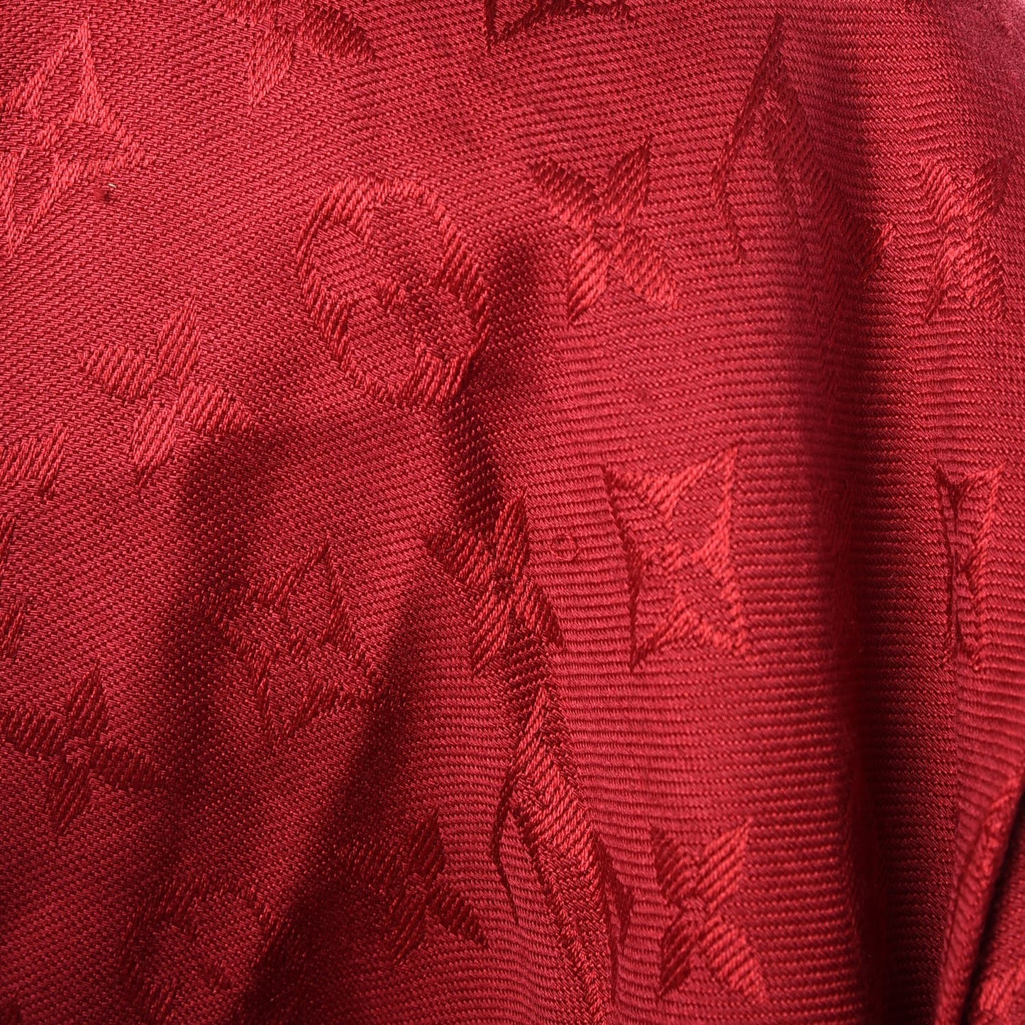 Silk Wool Monogram Shawl Pomme D'Amour