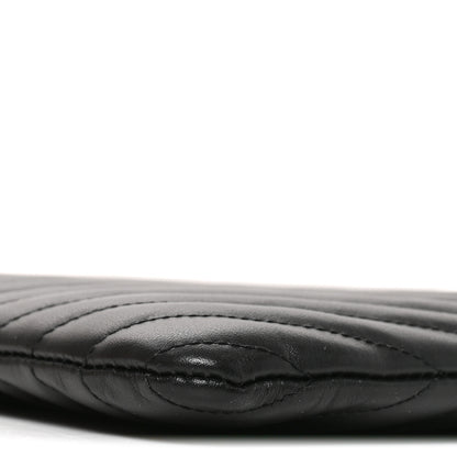 Saint Laurent Calfskin Matelasse Chevron Monogram Document Holder Black 9 of 10