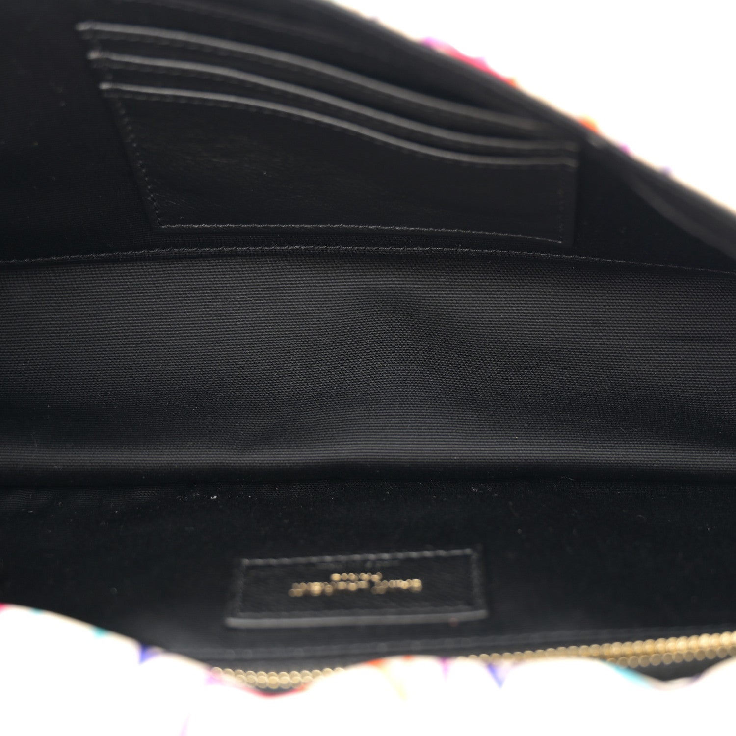 Saint Laurent Silk Carre Rive Gauche Print Patchwork Monogram Medium Jamie Multicolor White 5 of 10