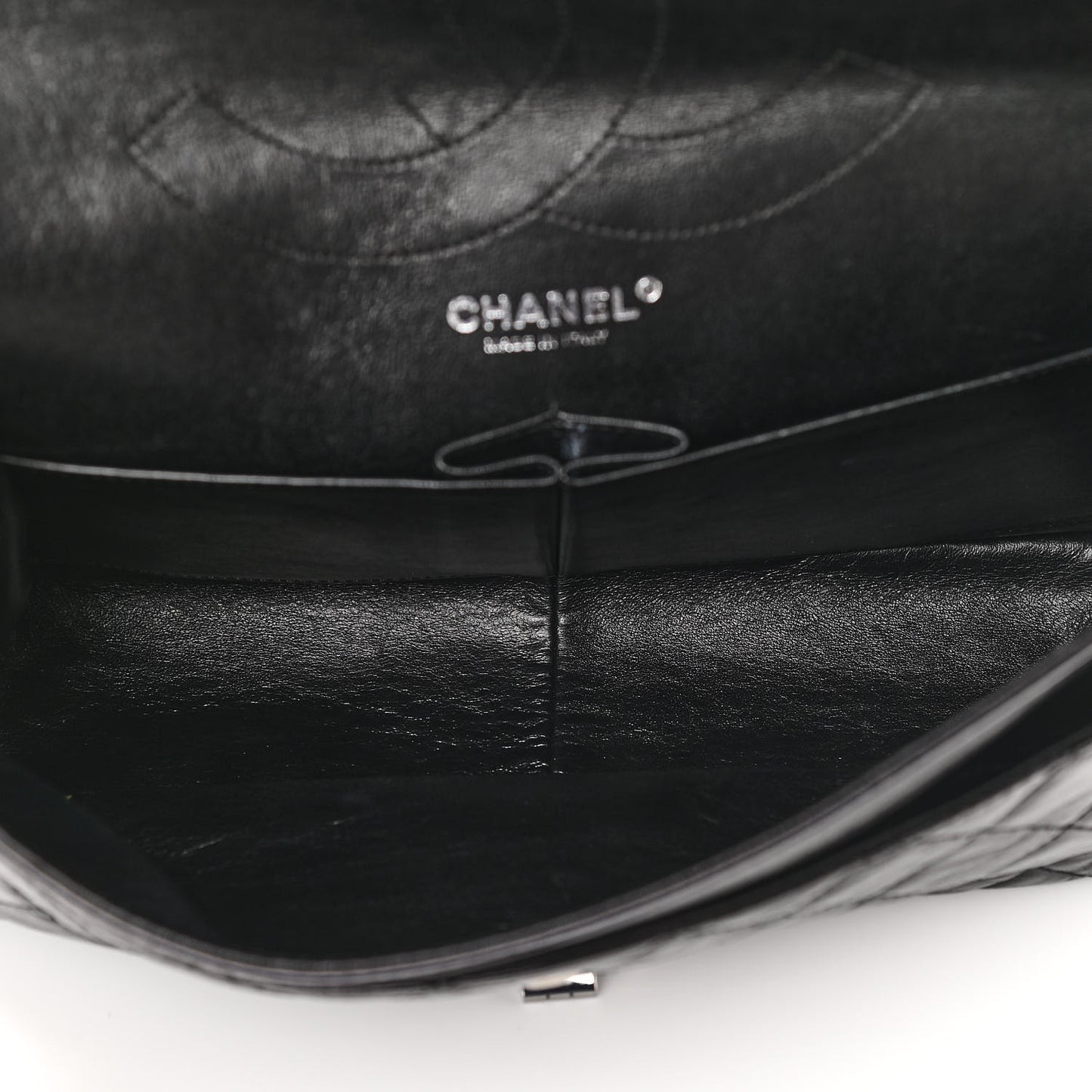 Aged Calfskin Quilted 2.55 Reissue 227 Flap Black