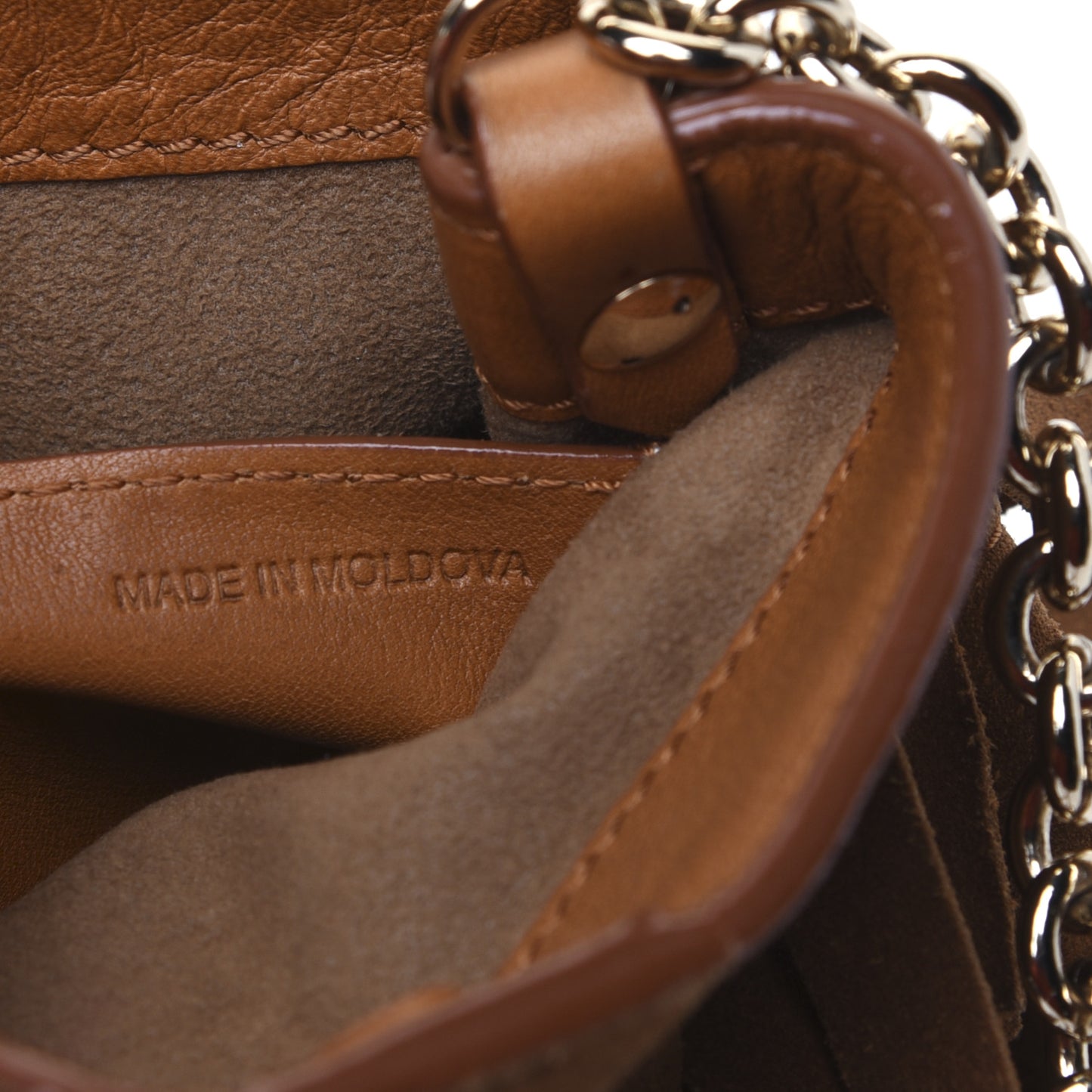 Suede Fringe Mini Bucket Bag