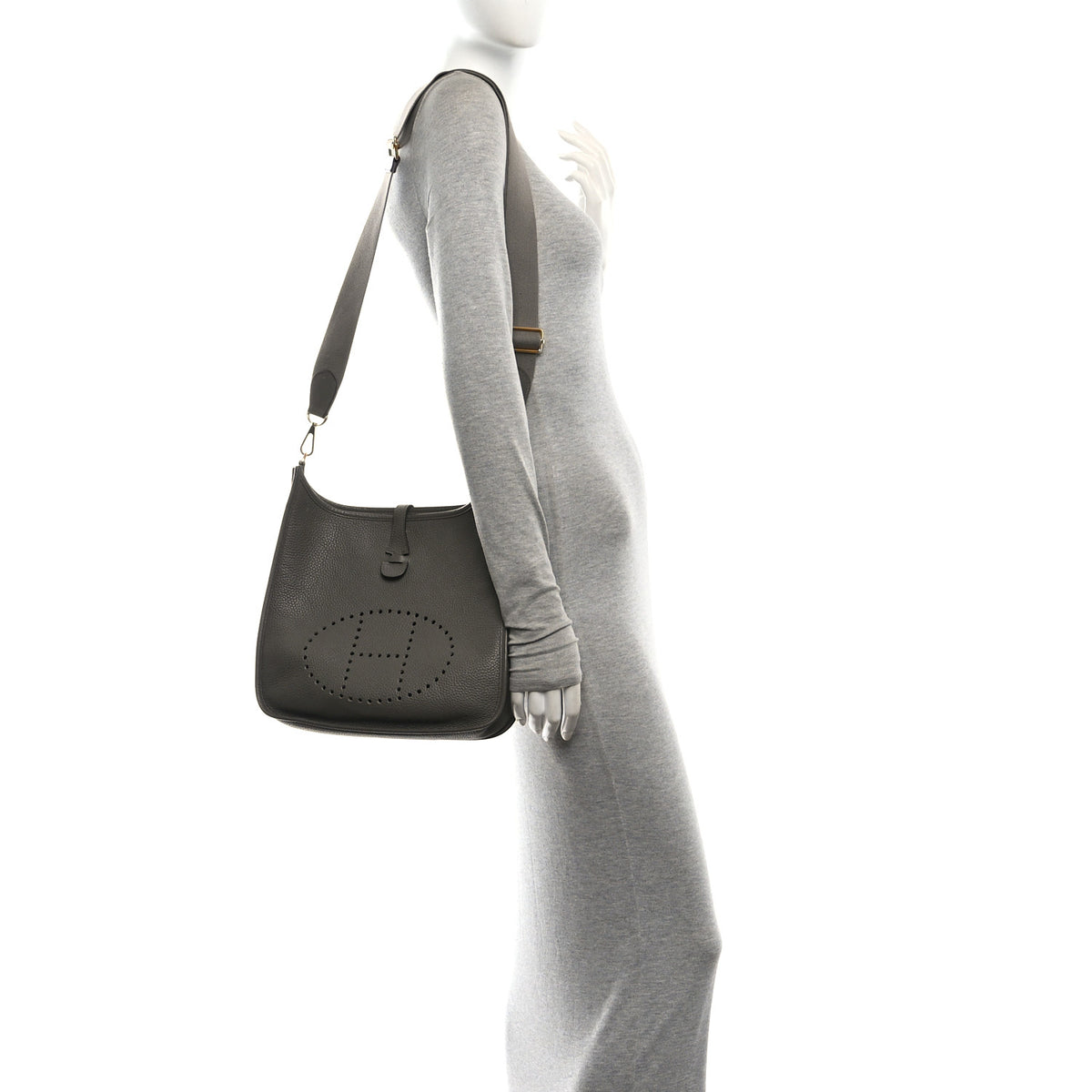 Hermes Taurillon Clemence EVELYNE III PM Etain 3 of 10