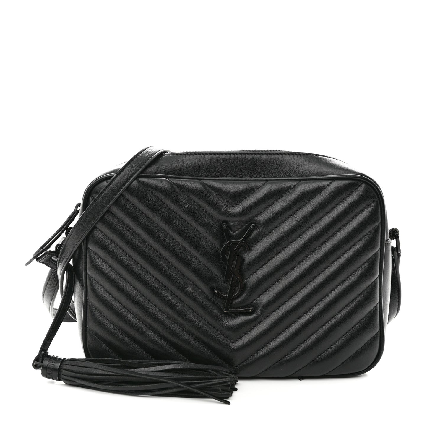 Calfskin Matelasse Monogram Monochrome Lou Camera Bag Black