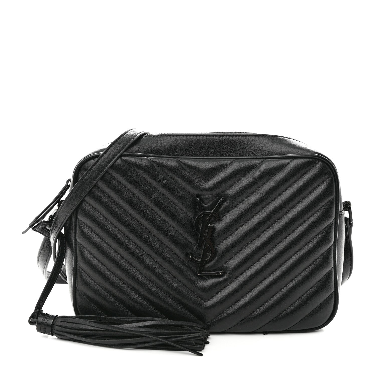 Saint Laurent Calfskin Matelasse Monogram Monochrome Lou Camera Bag Black 1 of 11