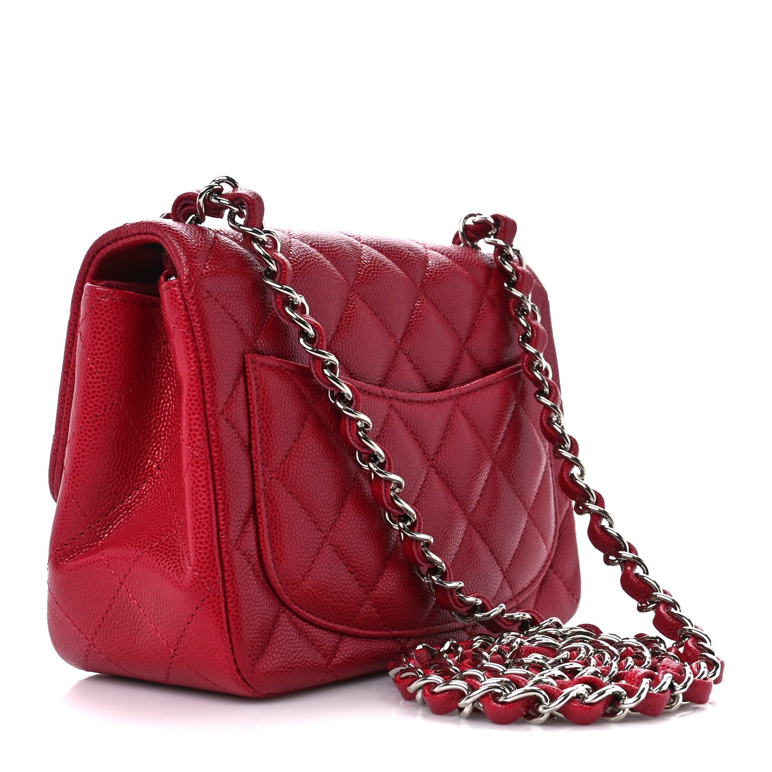 Chanel Caviar Quilted Mini Square Flap Red 3 of 11