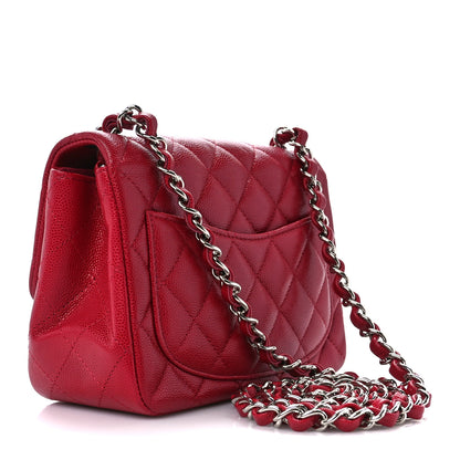 Chanel Caviar Quilted Mini Square Flap Red 3 of 11