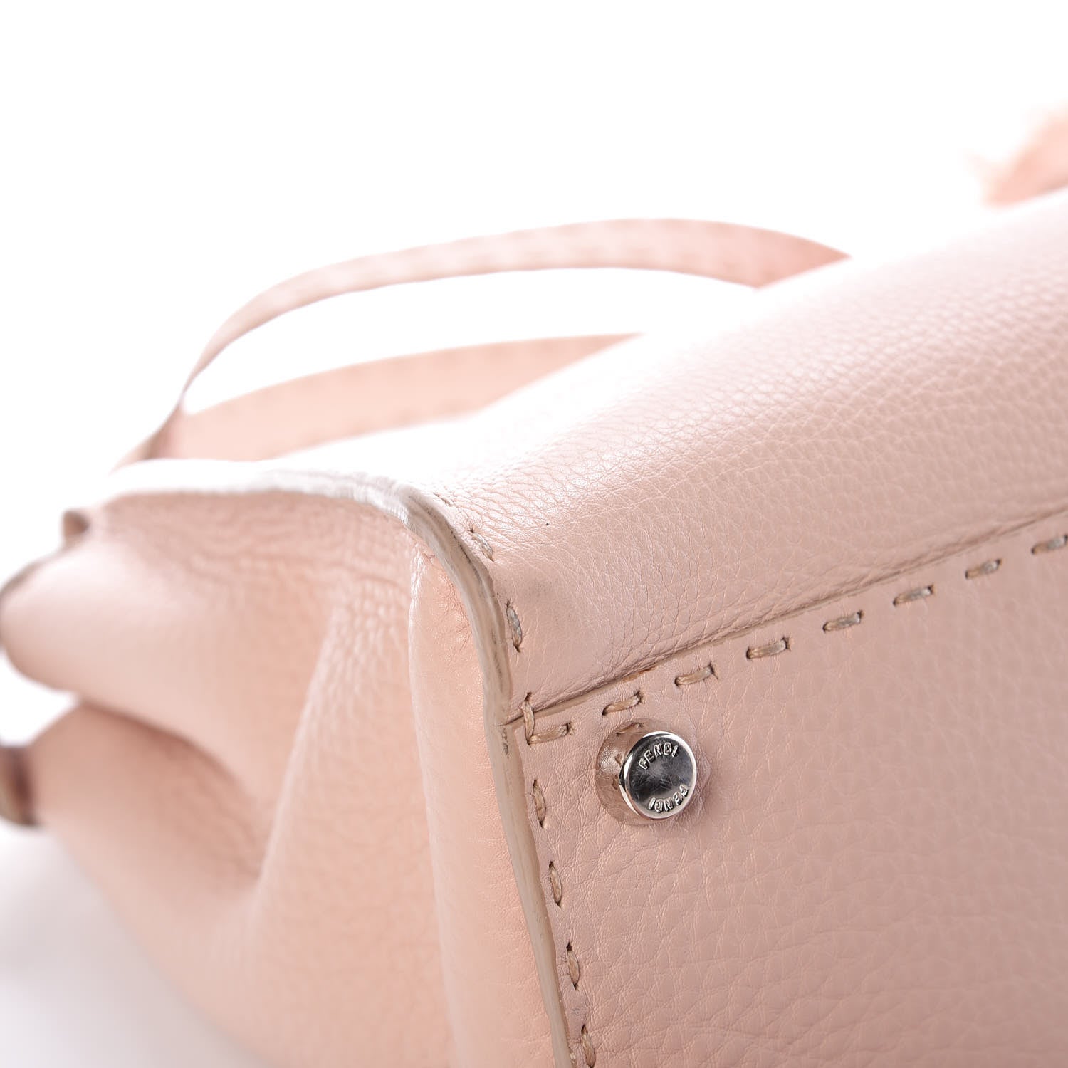 Fendi Cuoio Romano Selleria Bi-Color Medium Peekaboo Iconic Satchel Rosa Plaster Pesca 13 of 16