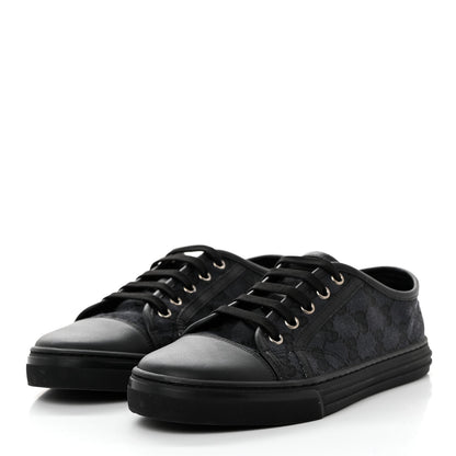 Gucci GG Monogram Calfskin Womens Low Top Sneakers 37.5 Piombo Black 3 of 8