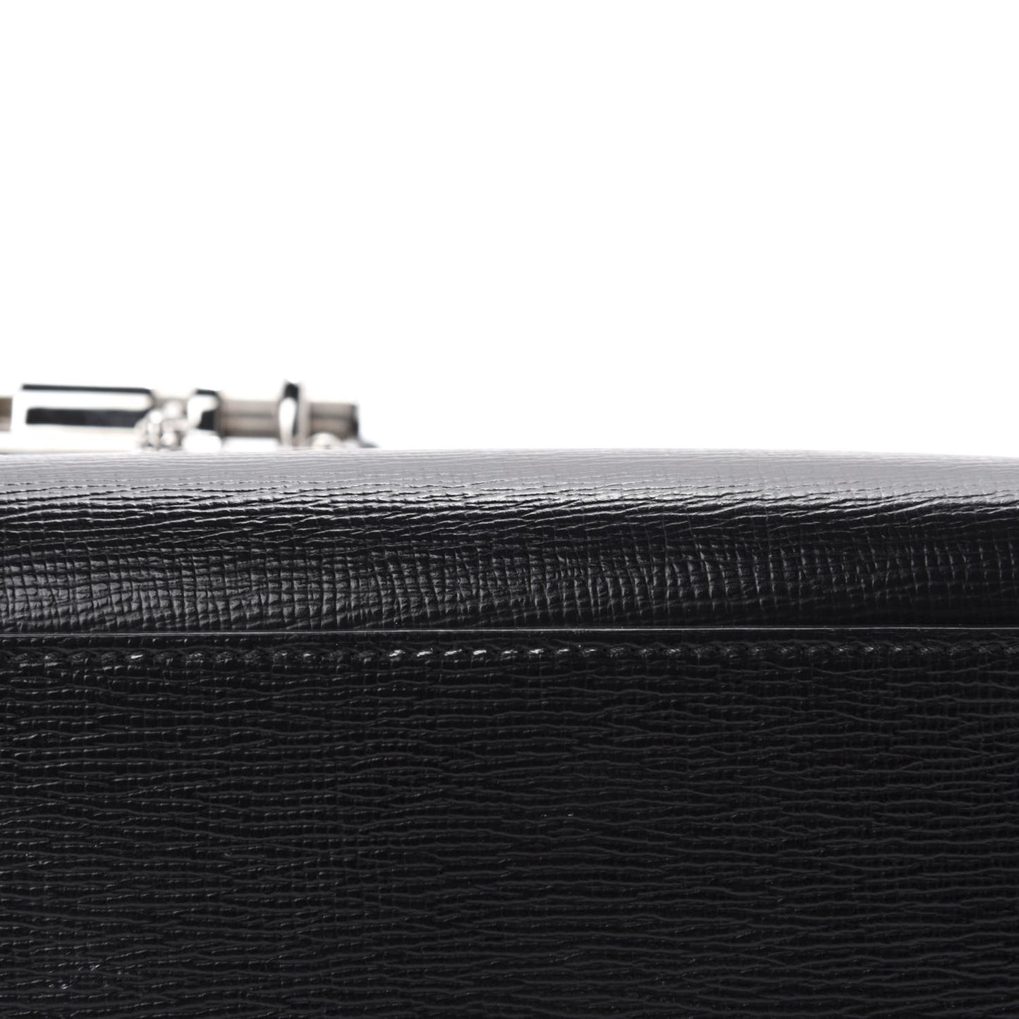Calfskin Embossed Large Monica Top Handle Bag Black