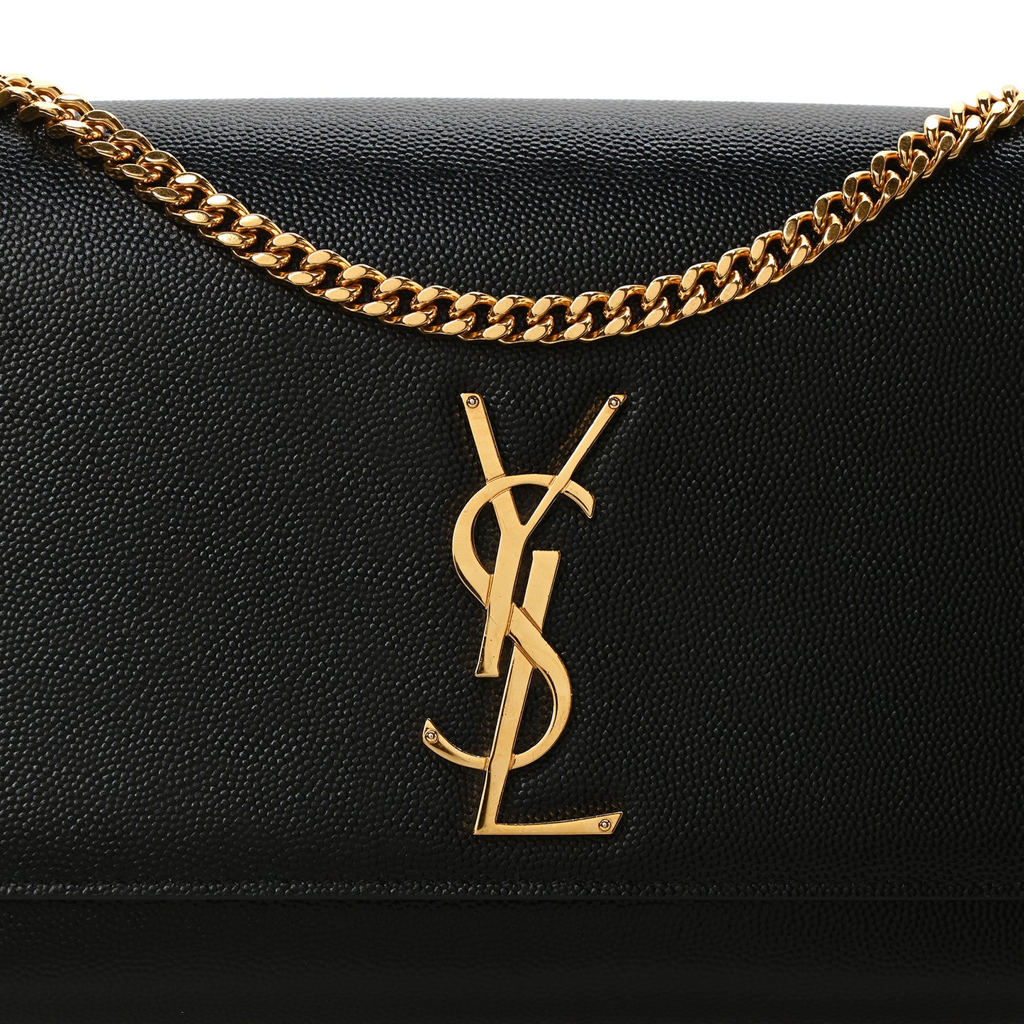 Grain De Poudre Medium Classic Monogram Kate Satchel Black