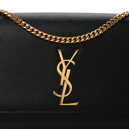 Saint Laurent Grain De Poudre Medium Classic Monogram Kate Satchel Black 8 of 10