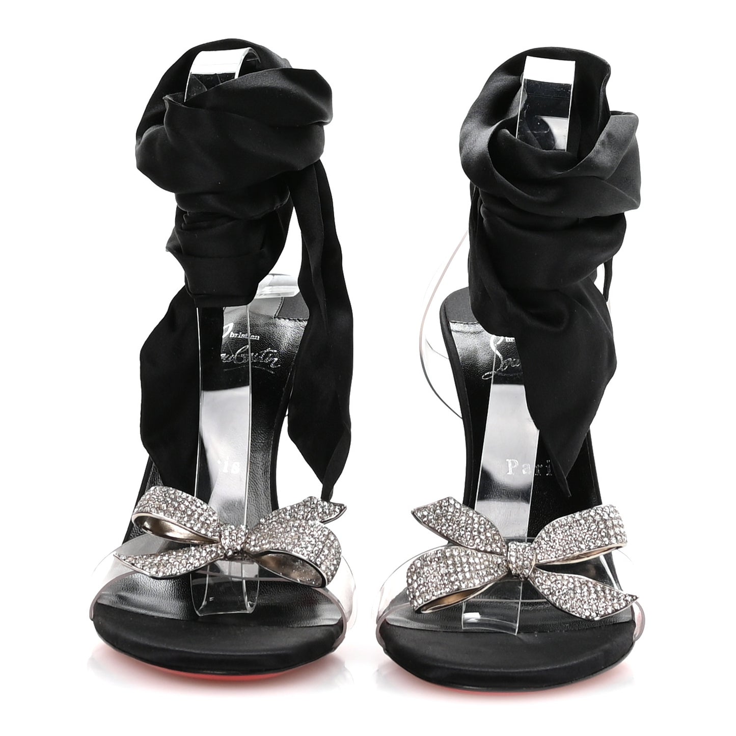 Satin Crystal PVC Astrinodo 100 Sandals 39.5 Black