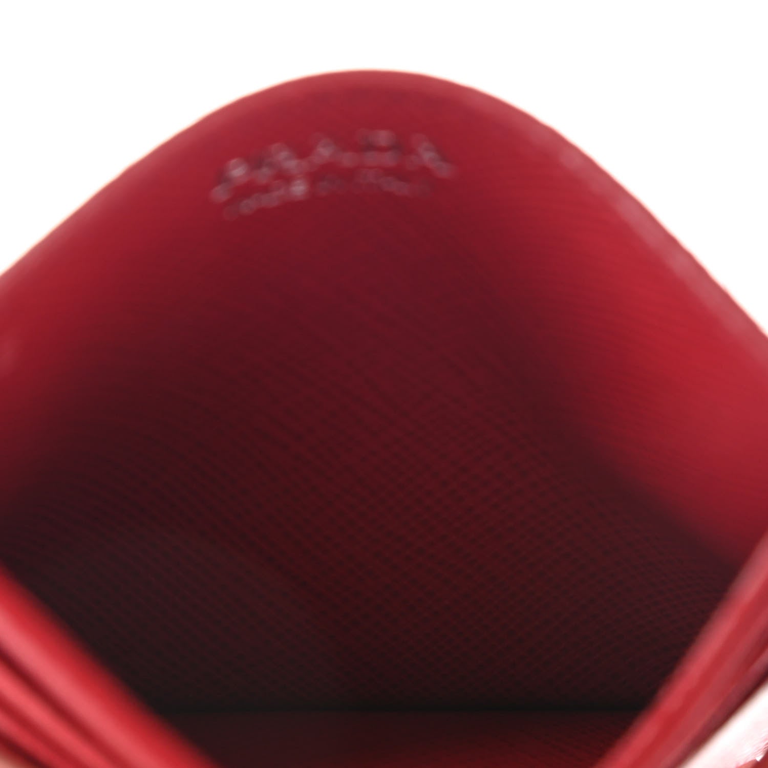 Prada Saffiano Triangle Card Holder Red 4 of 8