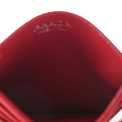 Prada Saffiano Triangle Card Holder Red 4 of 8