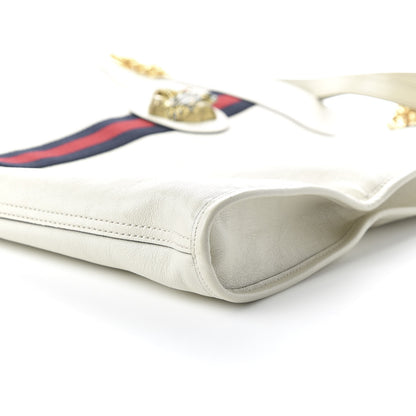 Gucci Suede Calfskin Large Rajah Chain Tote White 7 of 10