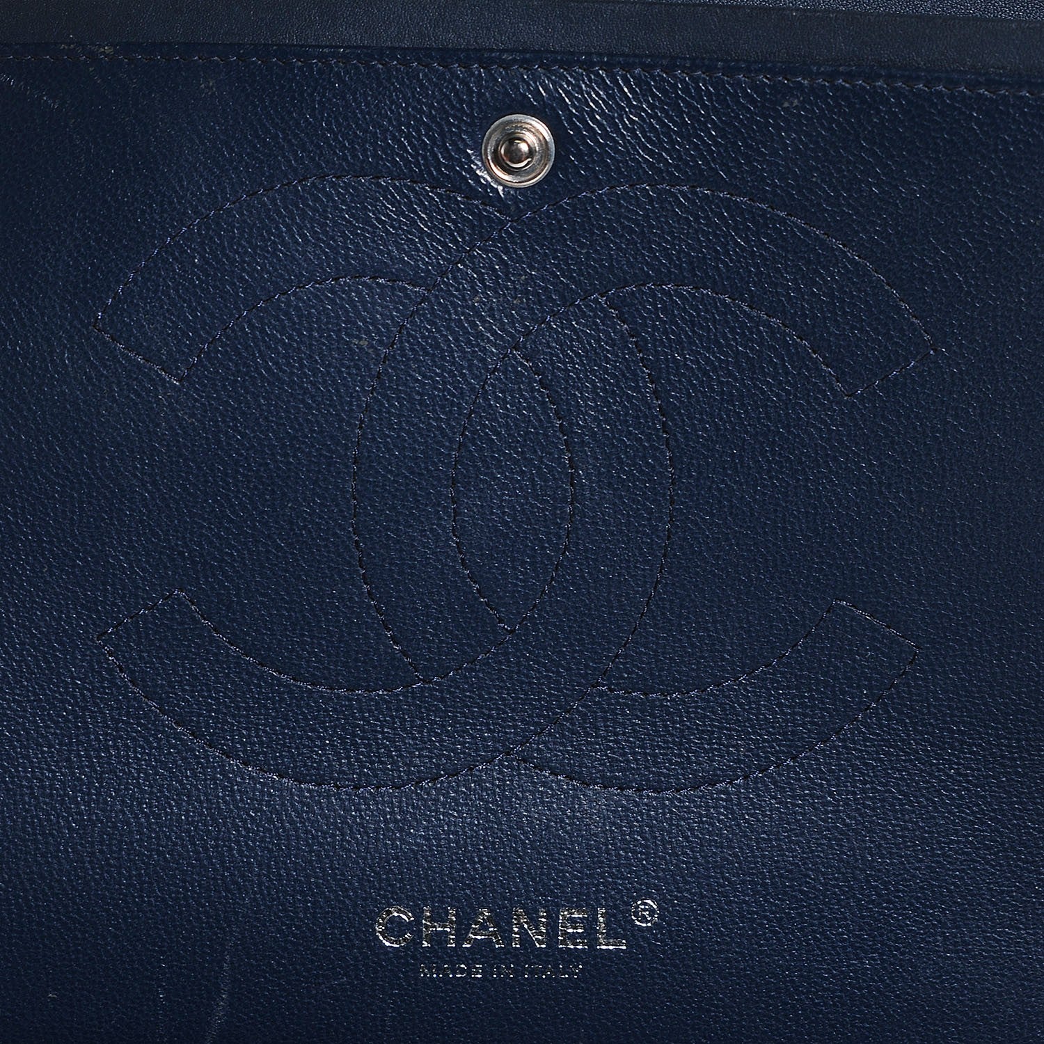 Chanel Patent Calfskin Quilted Jumbo Double Flap Blue 7 of 13