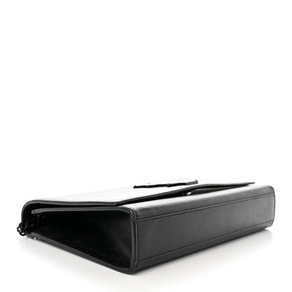 Saint Laurent Grain De Poudre Medium Classic Monogram Monochrome Kate Satchel Black 4 of 13