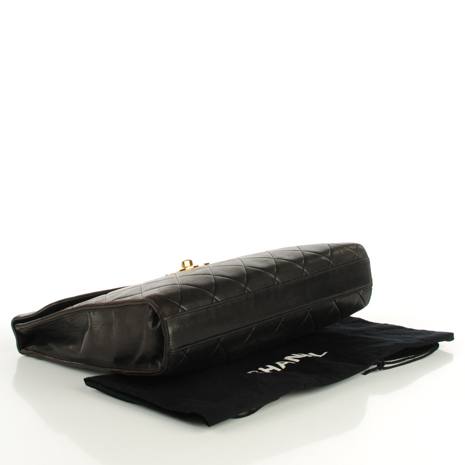 Chanel Lambskin Quilted Briefcase Laptop Bag Black 4 of 9