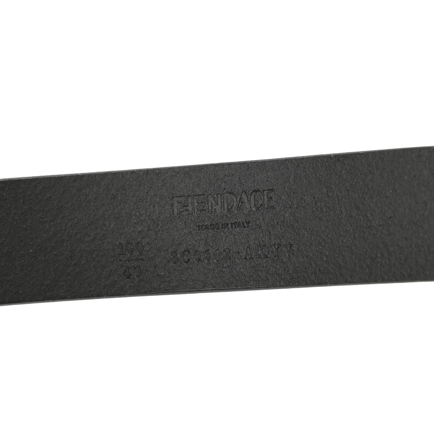 X FENDI Calfskin Fendace Logo Belt 100 40 Black