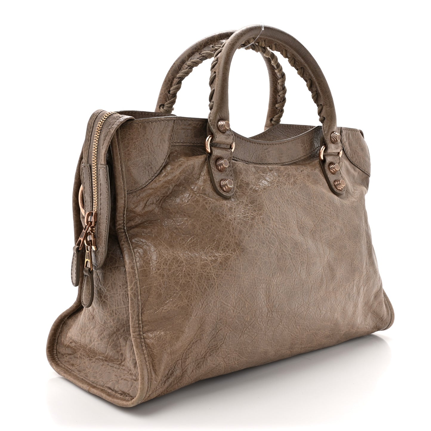 Agneau Giant 12 Rose Gold Hardware City Gris Poivre