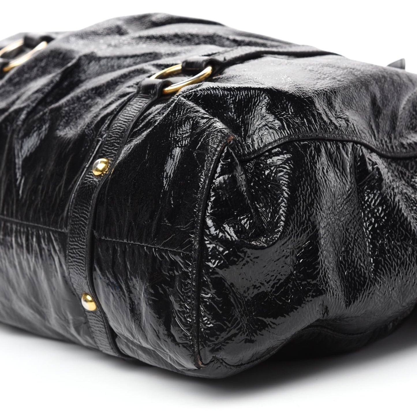 Vernice Gathered Tote Black
