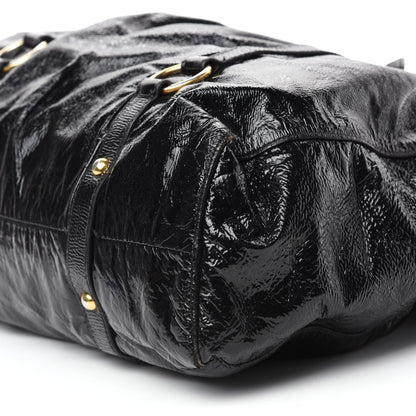 Miu Miu Vernice Gathered Tote Black 7 of 12