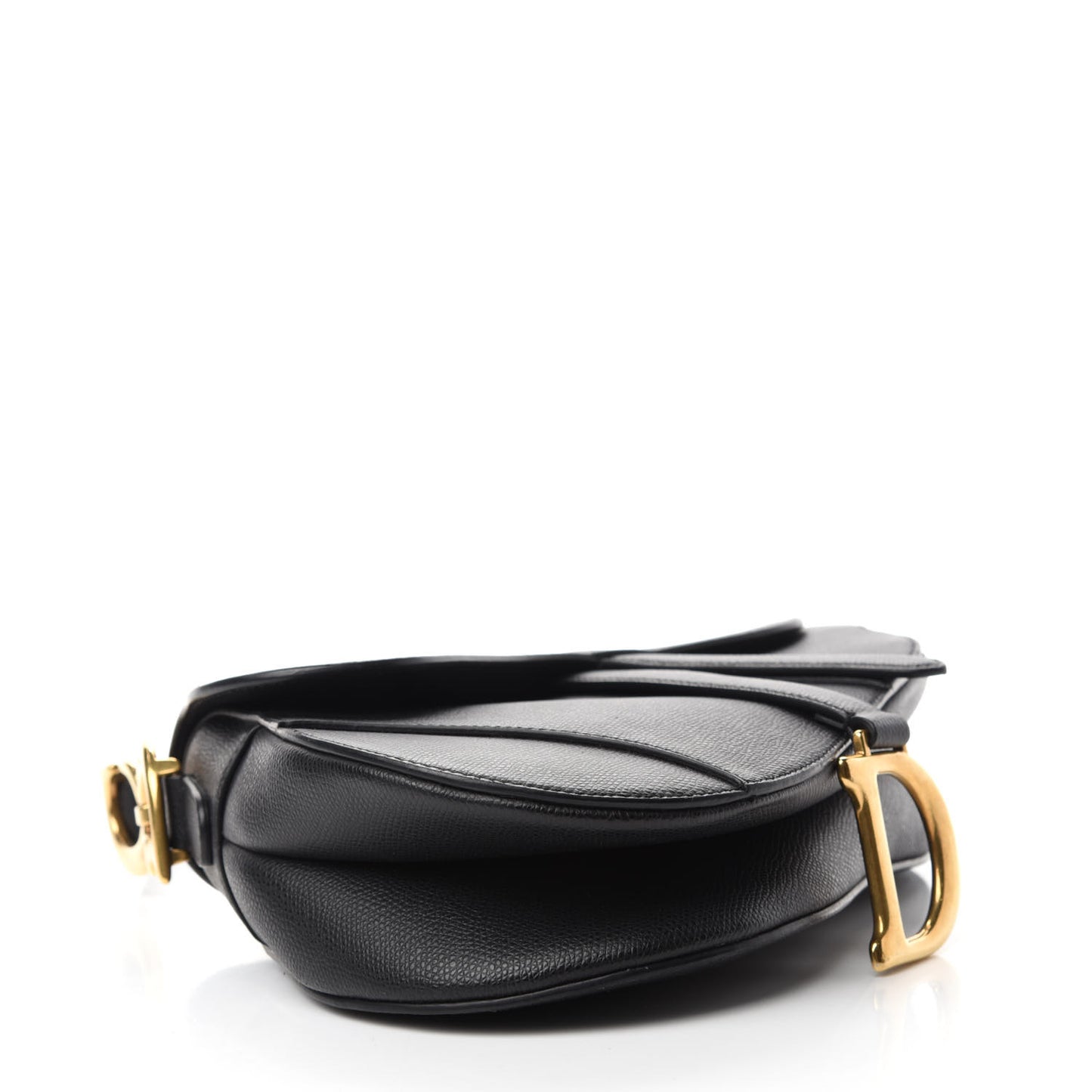 Grained Calfskin Saddle Bag Black