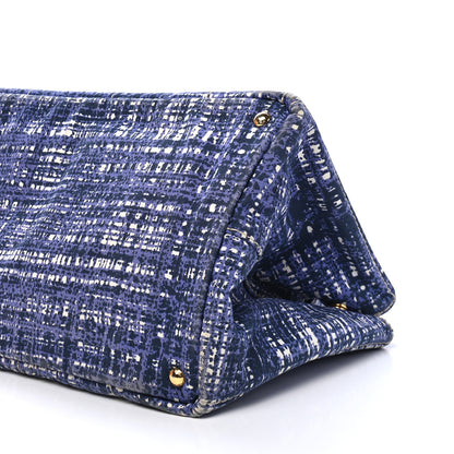 Prada Canapa Tote Blue White 9 of 11