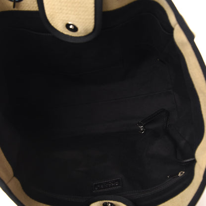 Chanel Canvas Medium Deauville Tote Beige Black 5 of 10